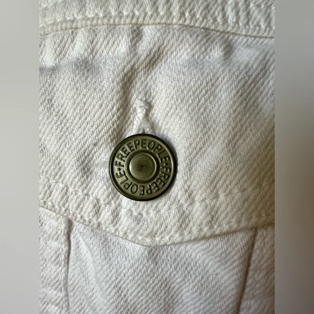 Free People Rumors Denim Jacket Optic White Size M - Picture 11 of 13